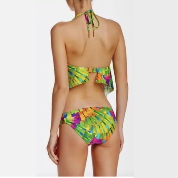 Trina Turk // Polynesian Palms Flutter Top & Hipster Bottom Bikini, Size… - Picture 3 of 8